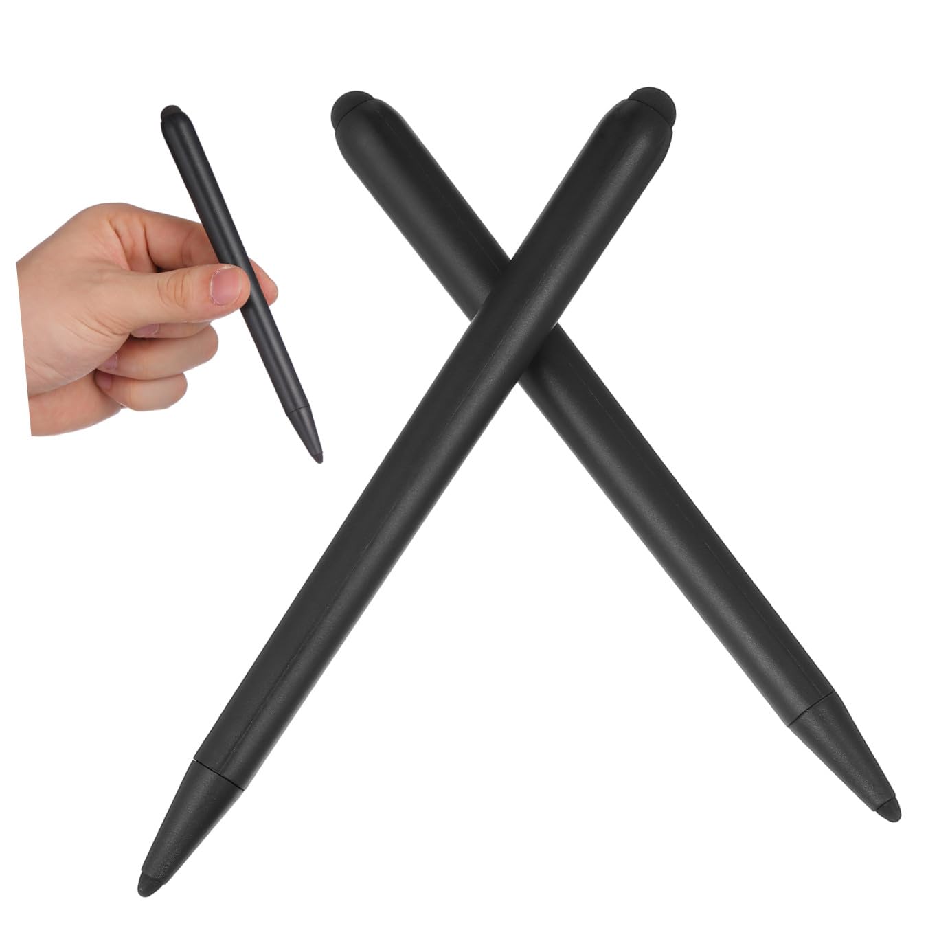 Stilo per schermo touch, penna per scrittura su schermo, design a doppia punta, ABS nero, 2 pezzi, per insegnamento in aula