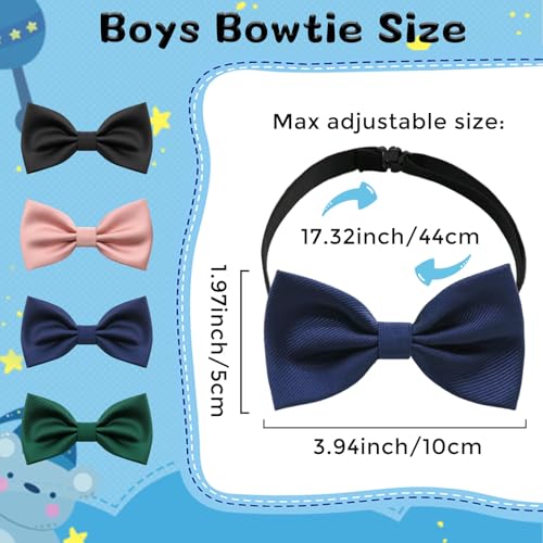 Bow Ties for Boys, Pre Tied Kids Bow Tie Solid Adjustable Baby Bow Tie Toddler Bowtie for Wedding Dance School Party3