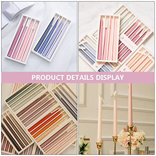 Valiclud 4Pcs Taper Candles Long Pole Scented Candle Smokeless Long Burning Dripless Candles For Wedding Christmas Table Fireplace Mantle Decorations Pink #TOP4