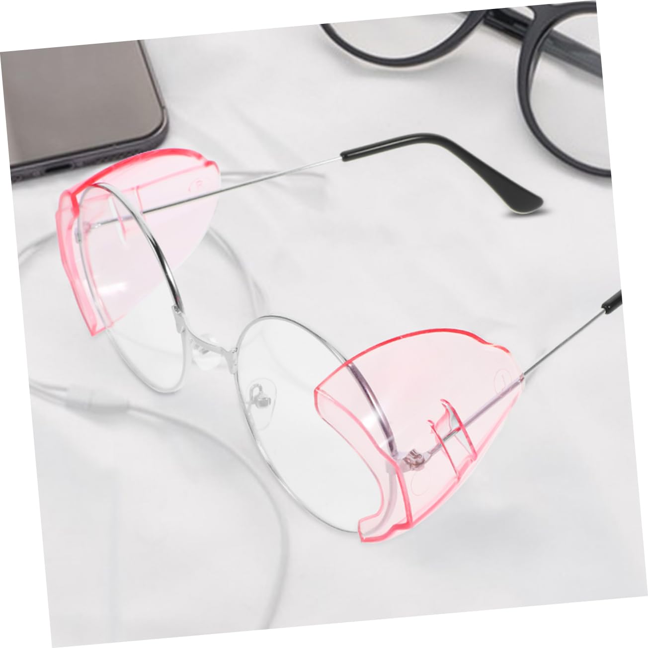 FRCOLOR Ergonomic Glasses Ear Grips Safety Glasses Side Shield Easy Install Comfortable