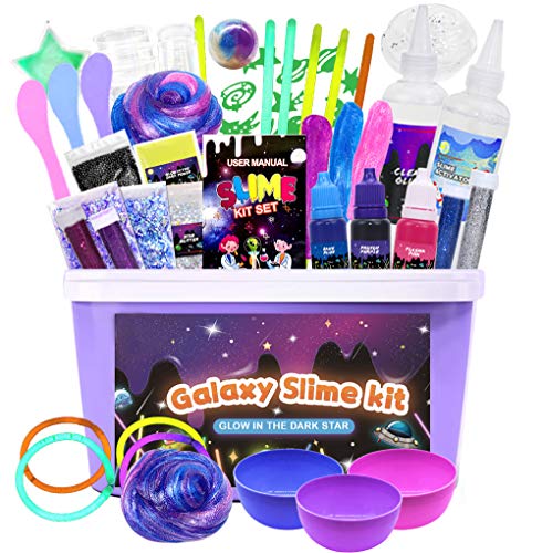 DIY Slime Kit for Girls Boys-Ultimate Slime Making Kit Arts Crafts - Slime Kits Supplies Include Big Foam Beads Balls ,Make Out Butter Slime,Cloud Slime,Glossy Slime, Stress Relief Slime Toy