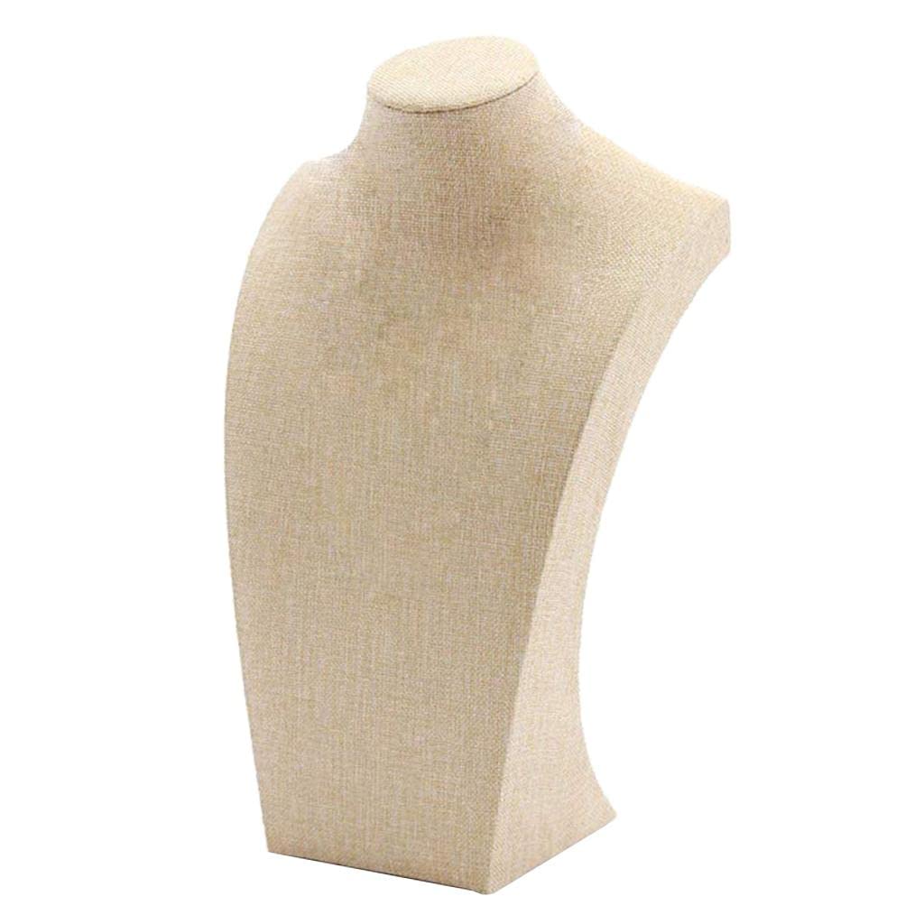 Présentoir buste pour collier beige en 5 tailles pour vitrine