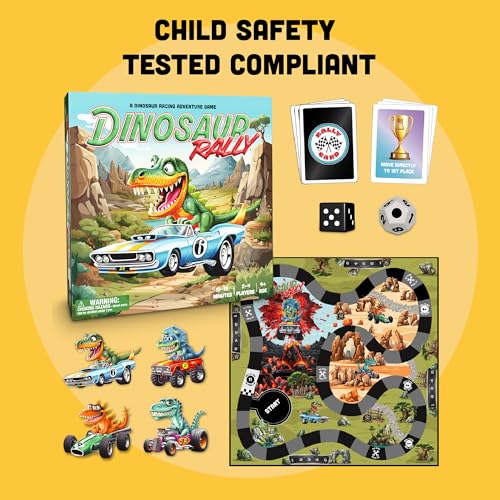 Dinosaur Rally Juego de Mesa de Dados y Cartas para Niños miniatura 6