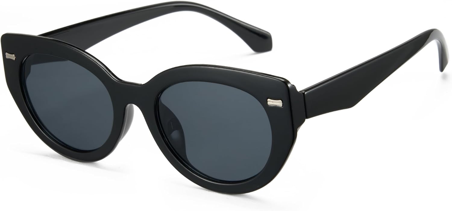 Cyxus Retro Cat Eye Sunglasses For Women Men Oval Thick Frame Vintage Shades UV400 Protection 1159 - Image 2