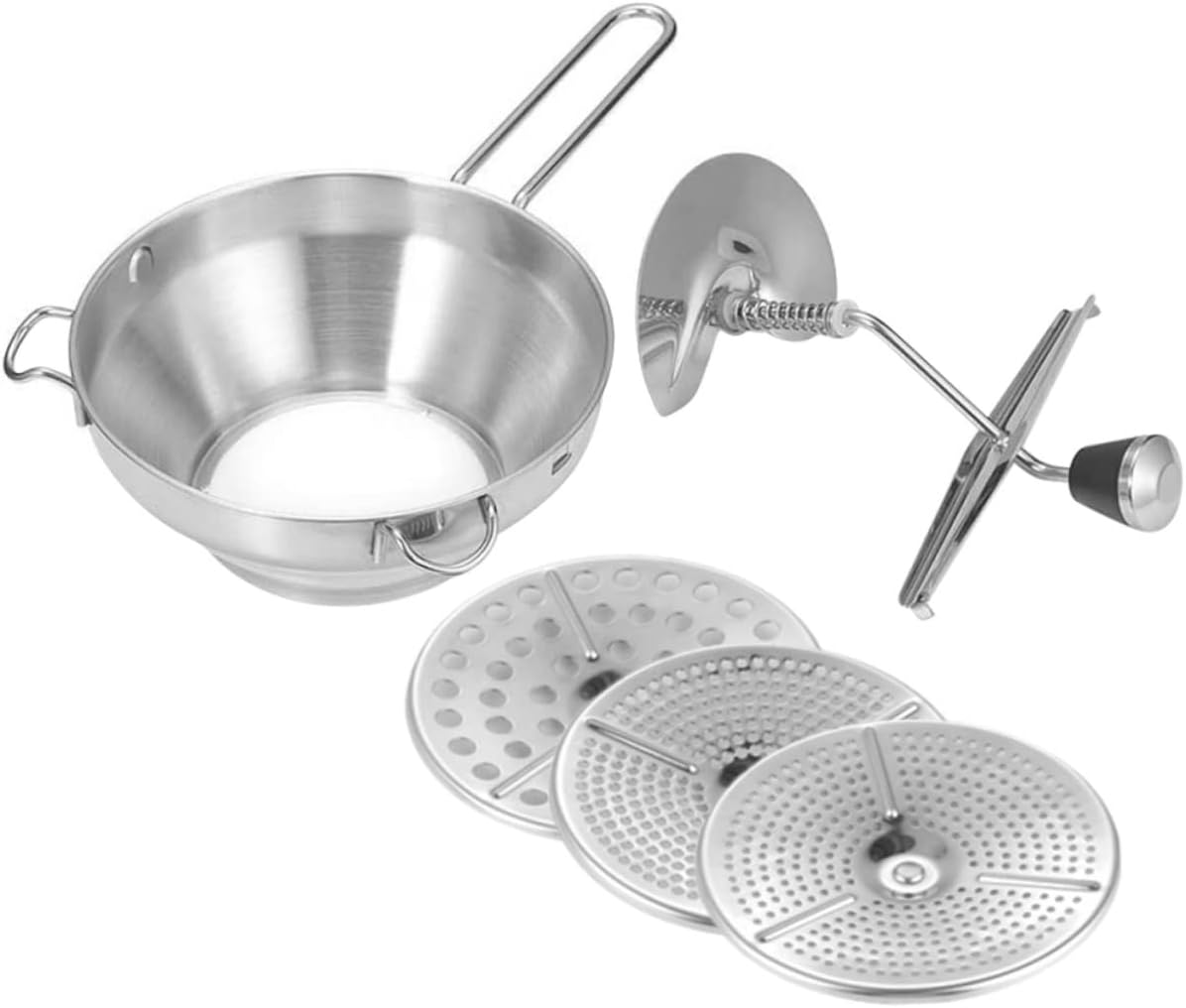 Healifty Stainless Steel Potato Ricer Masher Comfortable Handle Heavy Duty Food Press Tool for Smooth Mashed Potatoes Vegetables and Fruits for Home Cooking