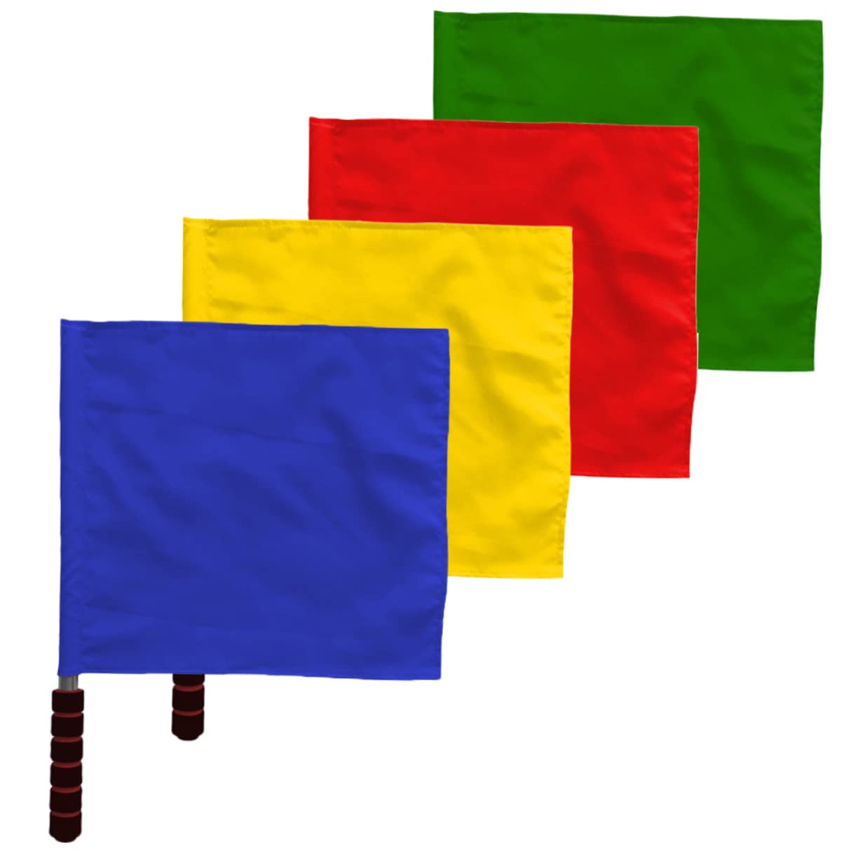 Sosoport 4pcs Competition Signal Flags Red White Hand Waving Flags for Soccer Referees Fans