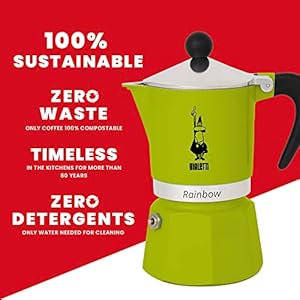 Bialetti 4972 Rainbow Espresso Maker, Green, 30 x 20 x 15 cm Bialetti 4972 Rainbow Espresso Maker Green 30 x 20 x 15 cm