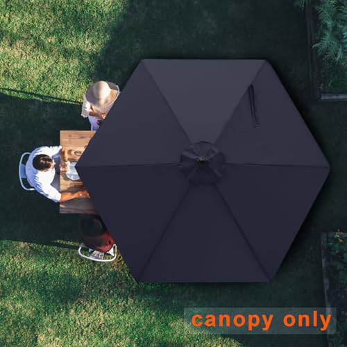 Image of MASTERCANOPY Patio Umbrella 7.5 ft Replacement Canopy for 6 Ribs-Navy Blue Canopy Only