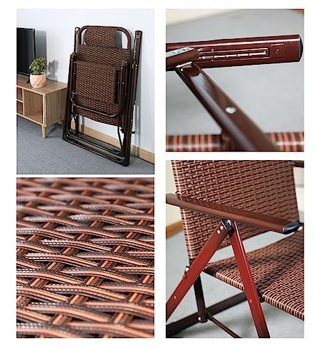 Chaise longue d'extérieur zero gravity pliable en rotin tressé taille L