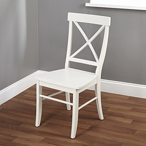 Contemporary Style Easton Cross-back Chair Is Constructed of Durable Wood in an Antique White Finish, Add It to Any Corner of Your Home for a Charming Touch