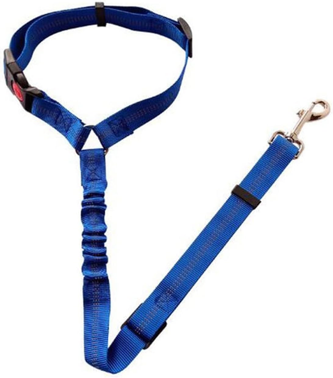 Dog Seat Belt Adjustable Puppy Pet Car Rope Safety Seatbelt Reflective Elastic Bungee Vehicle Chest Blet Harness(Blue)