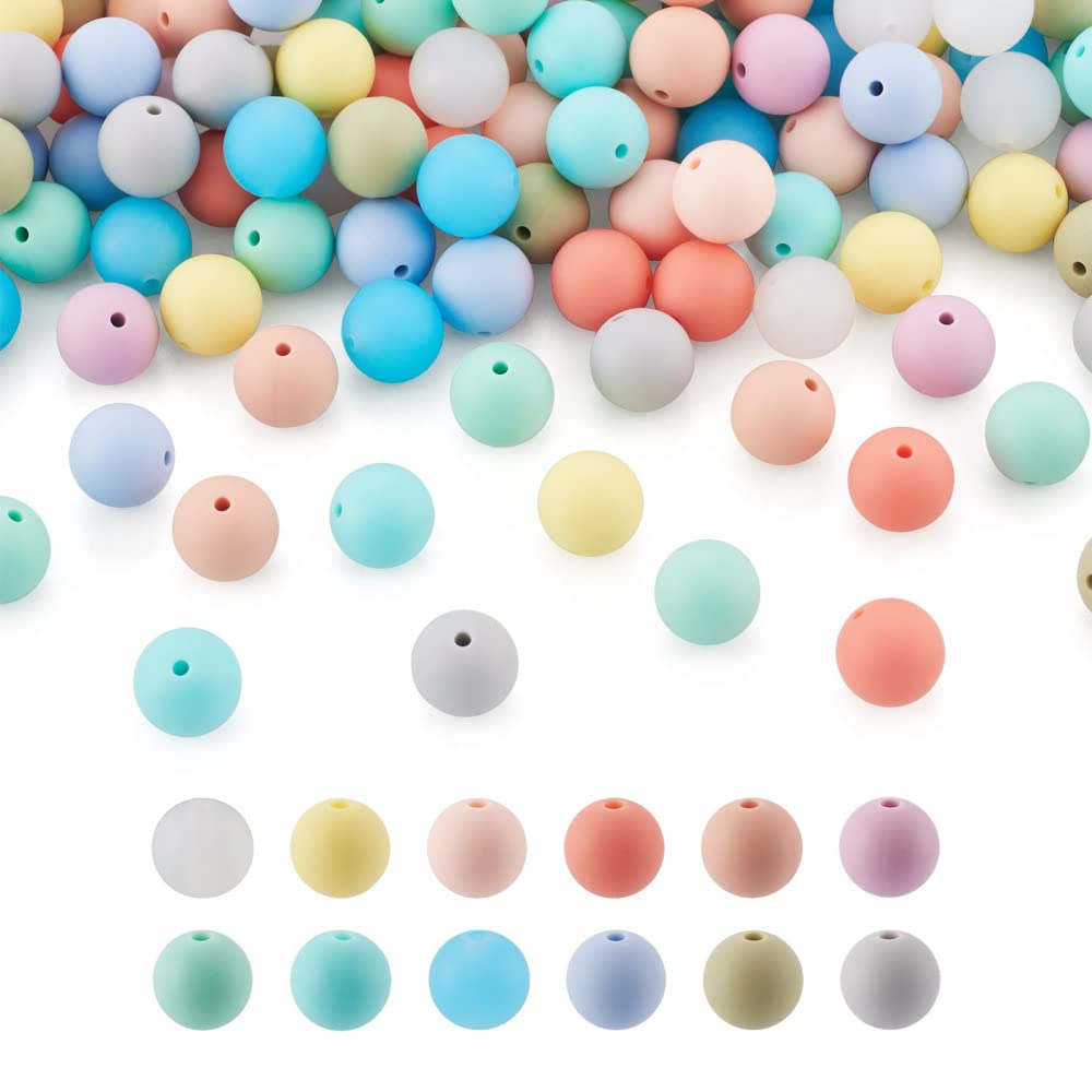 Cheriswelry 120pcs Silicone Loose Beads 12mm Round Silicone Beads for Bracelets Necklaces Jewelry Making DIY Crafts, Light Color โ image 1
