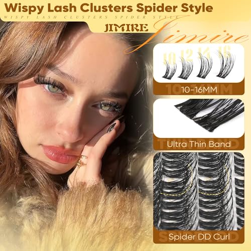 Image of Spider Lash Clusters Wispy Natural Eyelash Clusters CC Curly Breeze Lashes Clusters Fluffy Lashes Extensions 10-16MM Cluster Eyelash Extensions for Clean Baddie Makeup Look 160Pcs