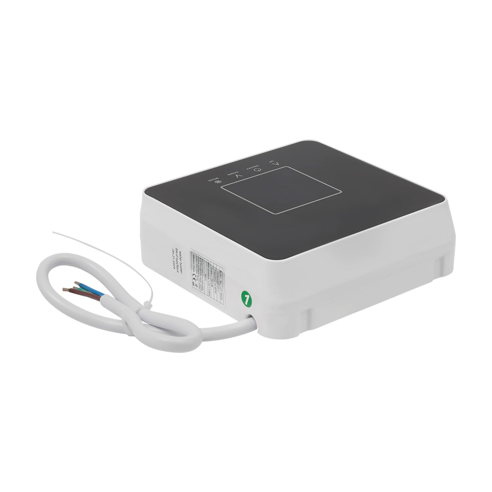 Scaldacqua elettrico istantaneo con telecomando, 7500 W, piccolo scaldabagno con sistema termostatico per cucina e bagno 220 V (nero)