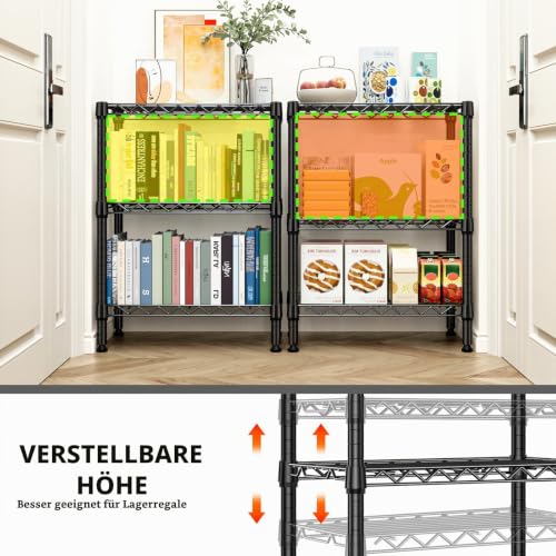 M MZG 3-stufiges Metallregal, Regal bis 340.5 kg, praktisches Aufbewahrungsregal für Küche, Vorratsraum, Keller, Abstellraum und Büro… – Ansicht 5