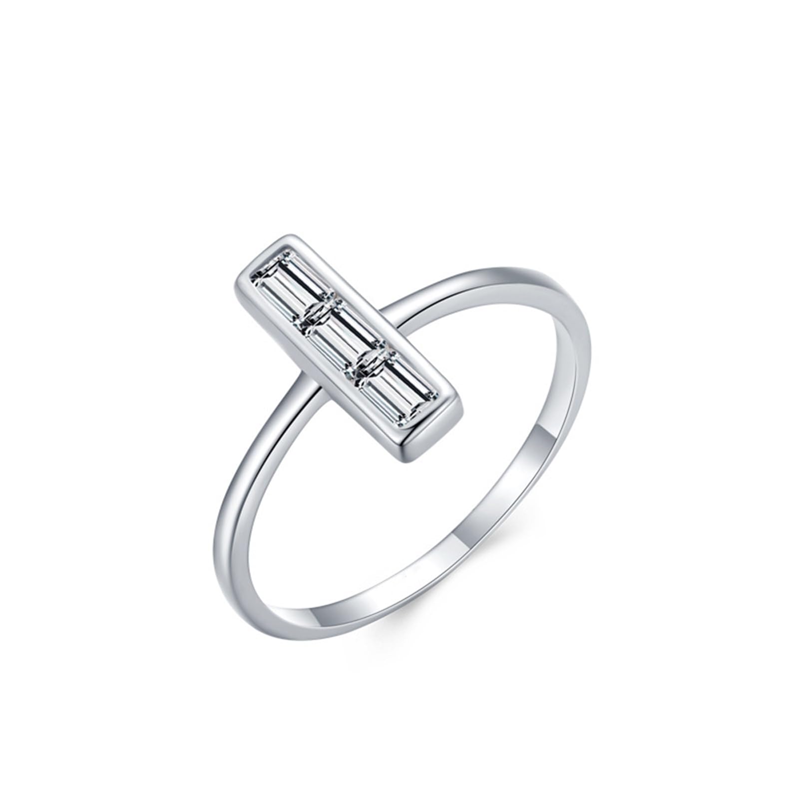 Anillos de compromiso para mujer, oro, alianza de boda de oro blanco único con moissanite, anillo de aniversario de oro auténtico