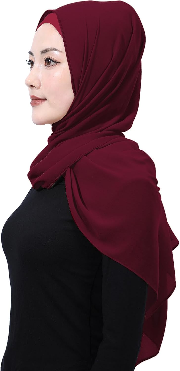 Matched Hijab and Undercap Set, Chiffon Muslim Head Scarf for Women, A Perfectly Decent Combination