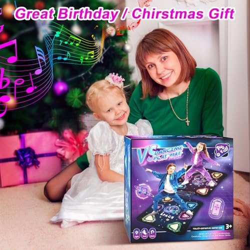 Toolion DM10 Dance Mat For Kids, 2 Players Light-Up 12 Buttons Dance Mat For Toddlers 3-5, Dance Game Toy For Girls 5-7, 5 Games Mode & Bluetooth Dance Pad, Birthday Toys Gifts For 3 4 5 6 7 8 9 10+ Year Old Girls thumb #5