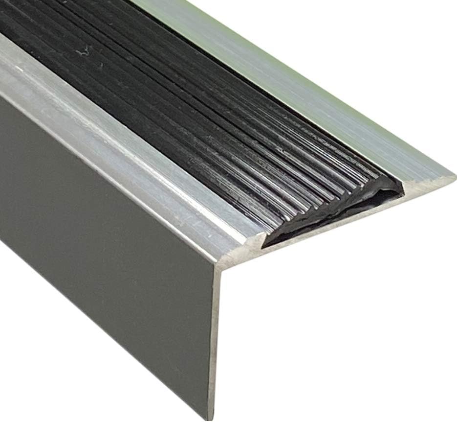 Stair Edge Nosing Trim Aluminium - 900mm x 46mm x 30mm - Anti Slip Tread - Nose Edging - Screw Down by Grandismo®