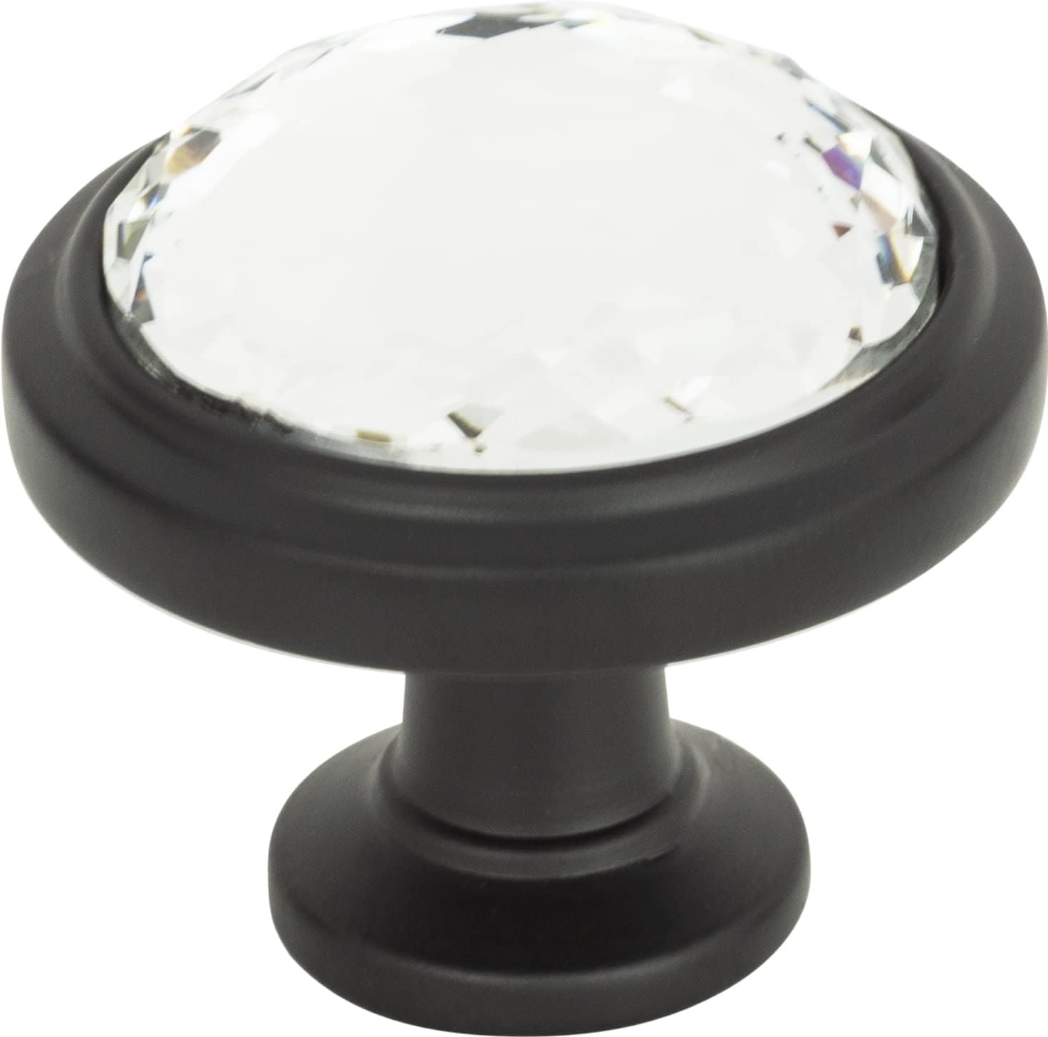 Atlas Homewares 343-BL Legacy Crystal Black 1.3-Inch Round Knob