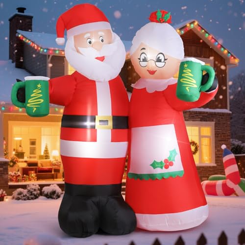 GlobaLink XXL Aufblasbare Weihnachtsdekoration 2,1M mit LED-Leuchten...