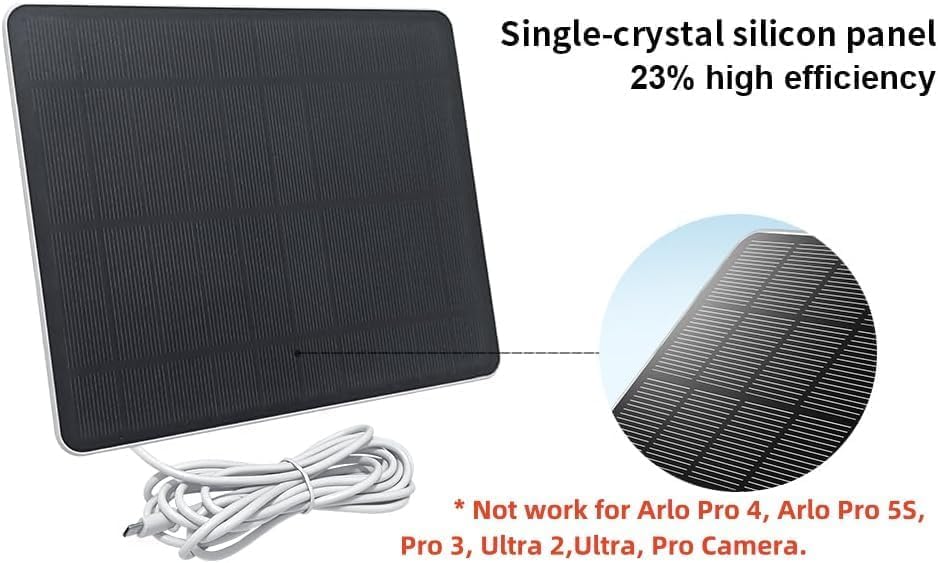 Miniatura 7 de Cargador de panel solar compatible con Arlo Essential 2K para exteriores (2 generación)cámara Essential XLcámara Essential Spotlight, USB C y