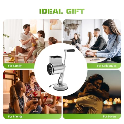 Rallador Giratorio Manual 5 en 1 Acero Inoxidable Plata miniatura 5