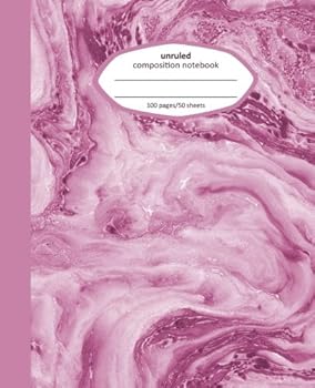Unruled Composition Notebook: Pink Marble Blank Composition Notebook, Unruled