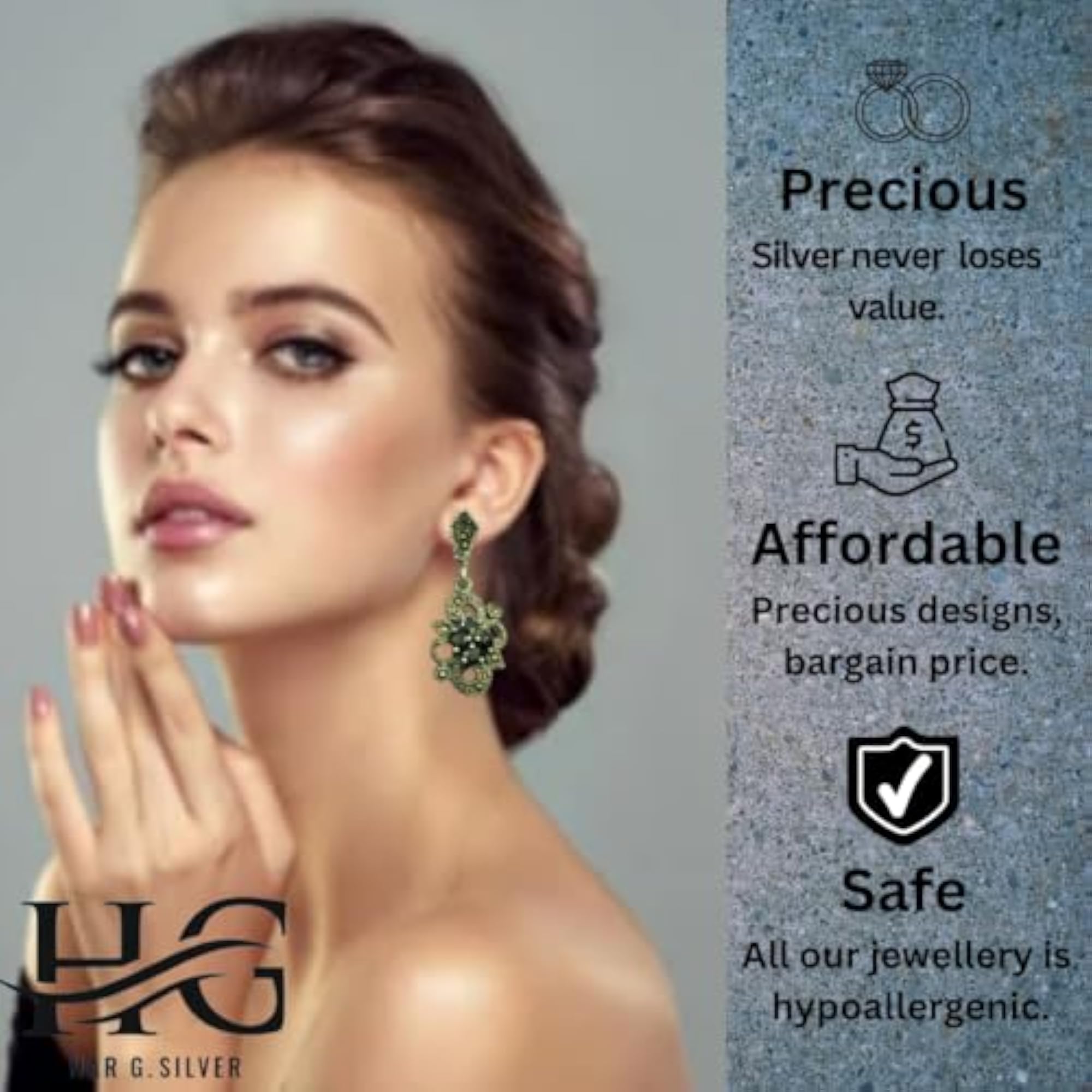 Women's 925 Sterling Silver Rose Quartz Drop Earrings