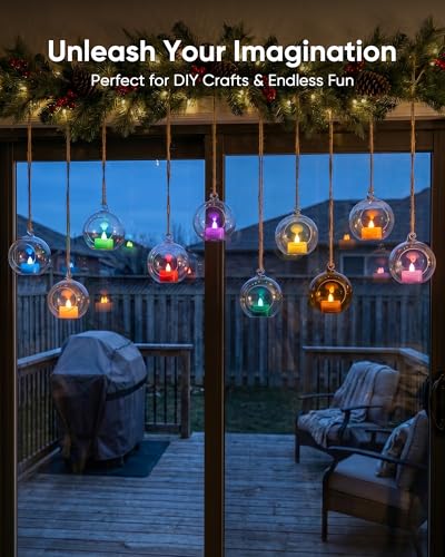 Image of Homemory Color Changing Tea Lights Candles Battery Operated, Flickering Flameless LED Votive Candles, 7 Color Tealights for Halloween, Witchy Party, Birthday Party, Kids Room, DIY Decor, 50-Pack