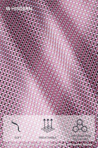 Image of HISDERN Ties for Men Paisley Tie and Pocket Square Cufflinks Set Formal Classic Floral Necktie Handkerchief Wedding Party