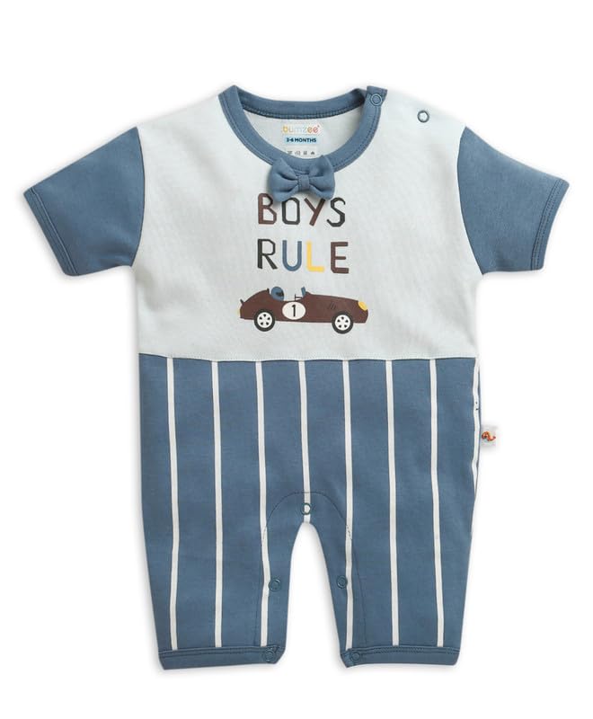 Baby Boys Cotton Half Sleeves Striped Print Romper-image-32