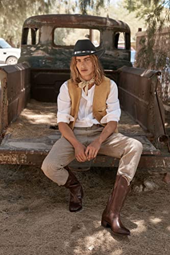 Inogih Women Men Western Cowboy Cowgirl Hat Fedora With Pull-On Closure Outdoor Wide Brim Fedora Hat Black #TOP4