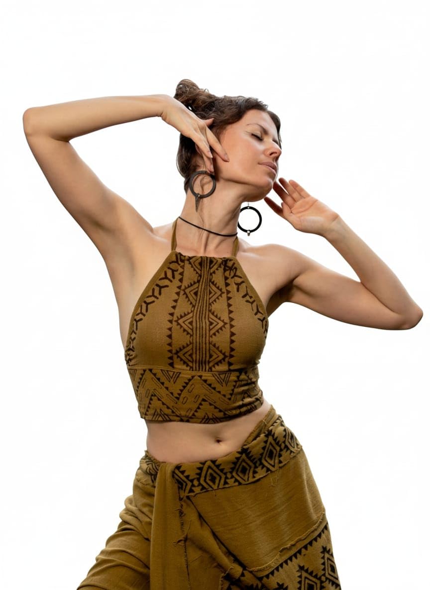 crystalheal; designing the destiny CRYSTALHEAL Yoruba Women’s Crop Top – Tribal-Inspired Halter Neck Cotton Top | Stylish Fusion of Traditional & Contemporary Fashion for Casual and Special Occasions-picture-30