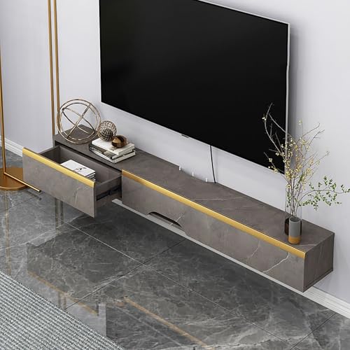 Wandmontierter TV-Ständer mit Schubladen, stilvolle Unterhaltungskonsole für Wohnzimmer, moderner hängender Media-Center-Schrank, platzsparendes Design