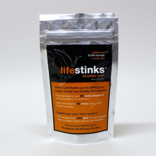 Duggan Sisters LifeStinks Extra Strength Cedarwood Deodorant Refill 4.5 Oz Aluminum Free