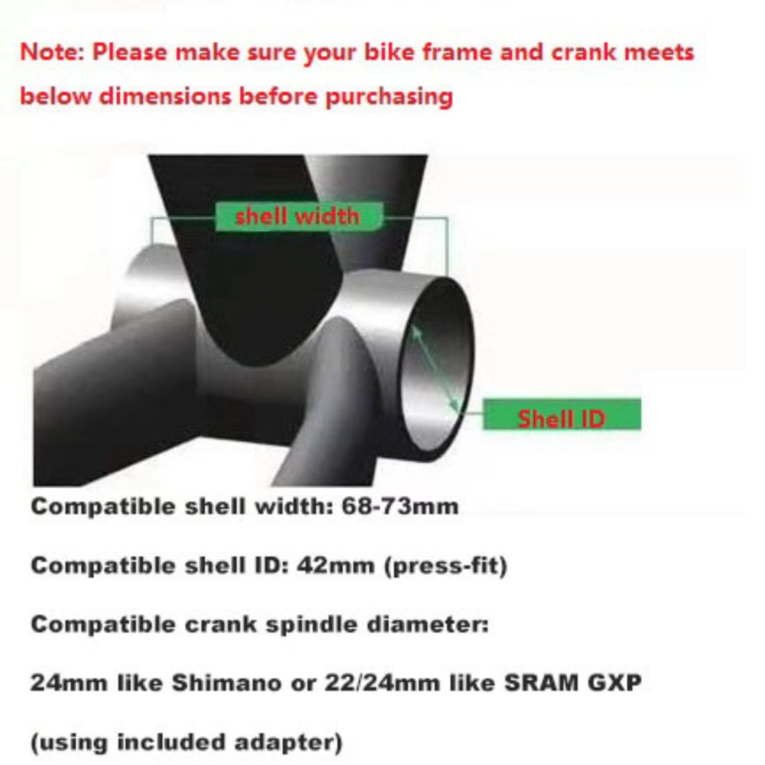 Rodamiento de cerámica roscado a presión BB30 para eje de manivela 24 mm Shimano 22/24 mm SRAM GXP
