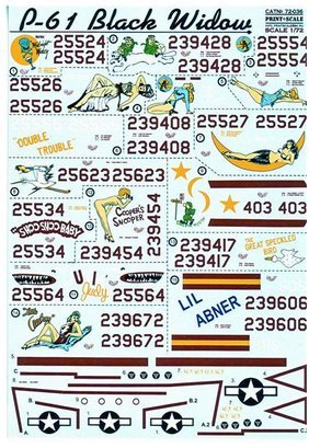 P-61 Black Widow Print Scale 72-036