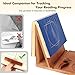 Triangle Book Holder Stand & Reading Valet, Foldable Wooden Book Rest with Cup, Phone, Glasses & Pen Holder, Includes Thumb Page Holder, Ideal Reading Accessory Gift for Book Lovers, Readers