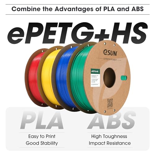 Image of eSUN High Speed Upgraded PETG Filament 1.75mm, High Toughness 3D Printer Filament Speedy PETG for Fast Printing, 1KG Spool (2.2 LBS) 3D Printing Filament for 3D Printers, Solid Fire Engine Red