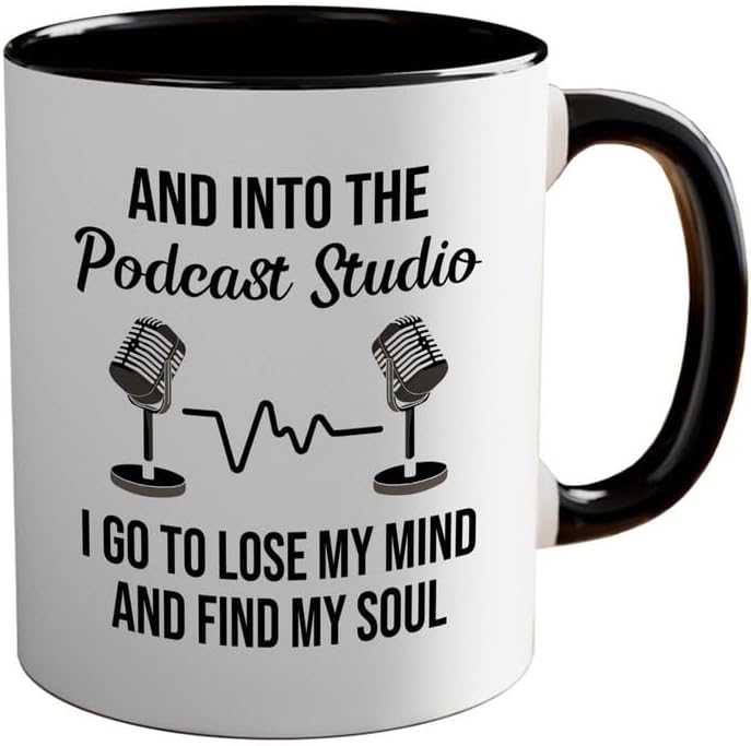 Taza de café Ocupación de dos tonos edición negra de 11 oz  Into the Podcast Studio  Podchatcher Podchatcher Podcasting Broadcasting Broadcasting