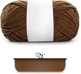 Fio de algodão penteado para tricotar à mão - ultramacio e suave, ideal para roupas, suéteres, cachecóis, material de artesanato (marrom)