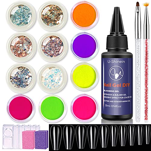 U-Shinein 30ml Clear Builder Gel, Nail Extension Gel- Used as Builder Gel, Blooming Gel, Nail Polish Glue Gel, Nail Glitter Powder Mix Gel DIY Salon Nail Art Manicure