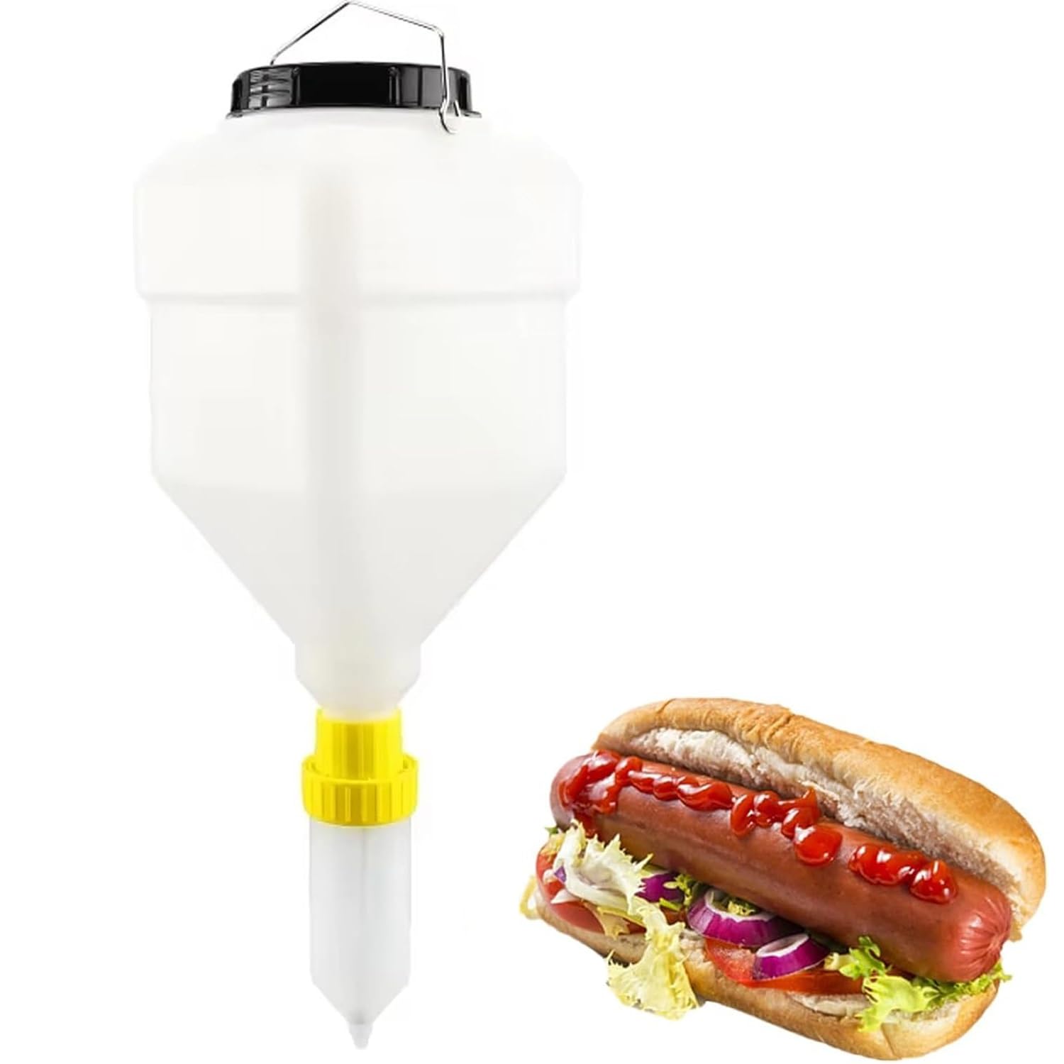 Bottiglie per condimenti da spremere, ricaricabili, per senape, ketchup, condimenti per insalata, ideali per eventi all'aperto e barbecue, capacità 5,5 l