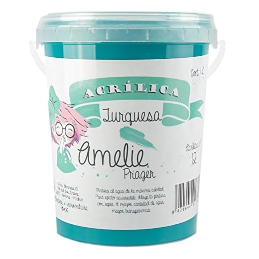 Amelie Prager 1L/12 Pintura Acrílica, Turquesa, 1000 ml