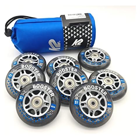 K2 BOOSTER ROLLEN SET 8 STÜCK 84mm/82A + 16 ILQ7 + 8 ALU SPACER 6mm Cover