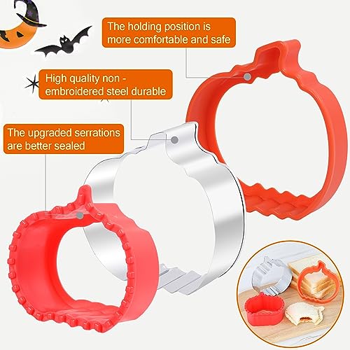 Cokiart UWA24062201 Halloween Cookie Cutters Shapes,Pumpkin And Bat Shapes,Stainless Steel Biscuit Cutters -Sandwich Cutters,Cookie Cutters,Fruit And Vegetable Cutters Molds thumb #2