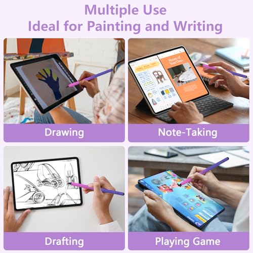 Image of Stylus Pen for iPad 2018-2023 with Palm Rejection, Active Pencil for iPads 10th /9th /8th /7th /6th Gen, for iPad Pro 11 /12.9 inch, for iPad Air 5th /4th /3th, for iPad mini 6th /5th Gen(Purple Rose Red)