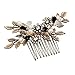 Vintage Black Flower Crystal Pearl Side Combs Bridal Headpiece Wedding Hair Accessories