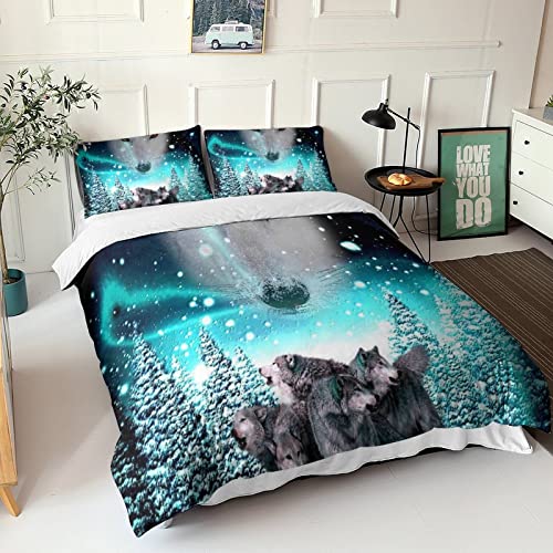 Housse de couette loup imprimé 3D de qualité supérieure lit 220x240cm
